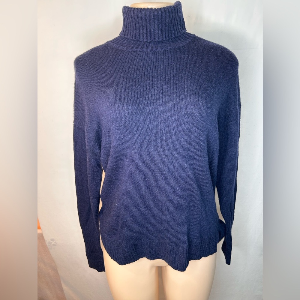 J.Crew Women’s Rollneck Sweater Crewneck Long Sleeve Ribbed Navy Blue Size XS